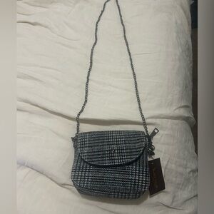 Plaid Black and White Crossbody Bag new